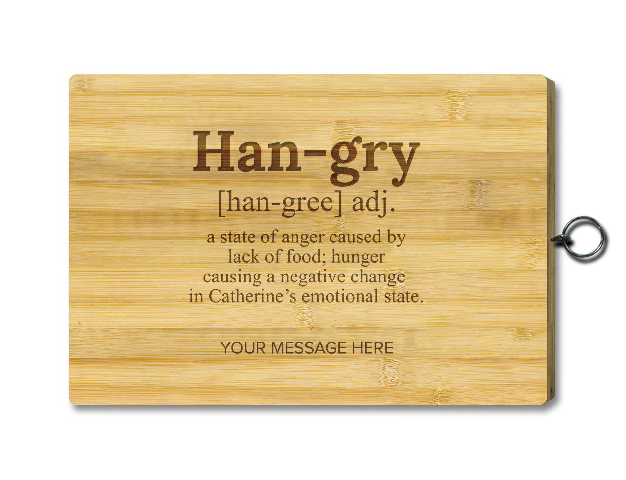 Engraved Cutting Board - with Design Hangry