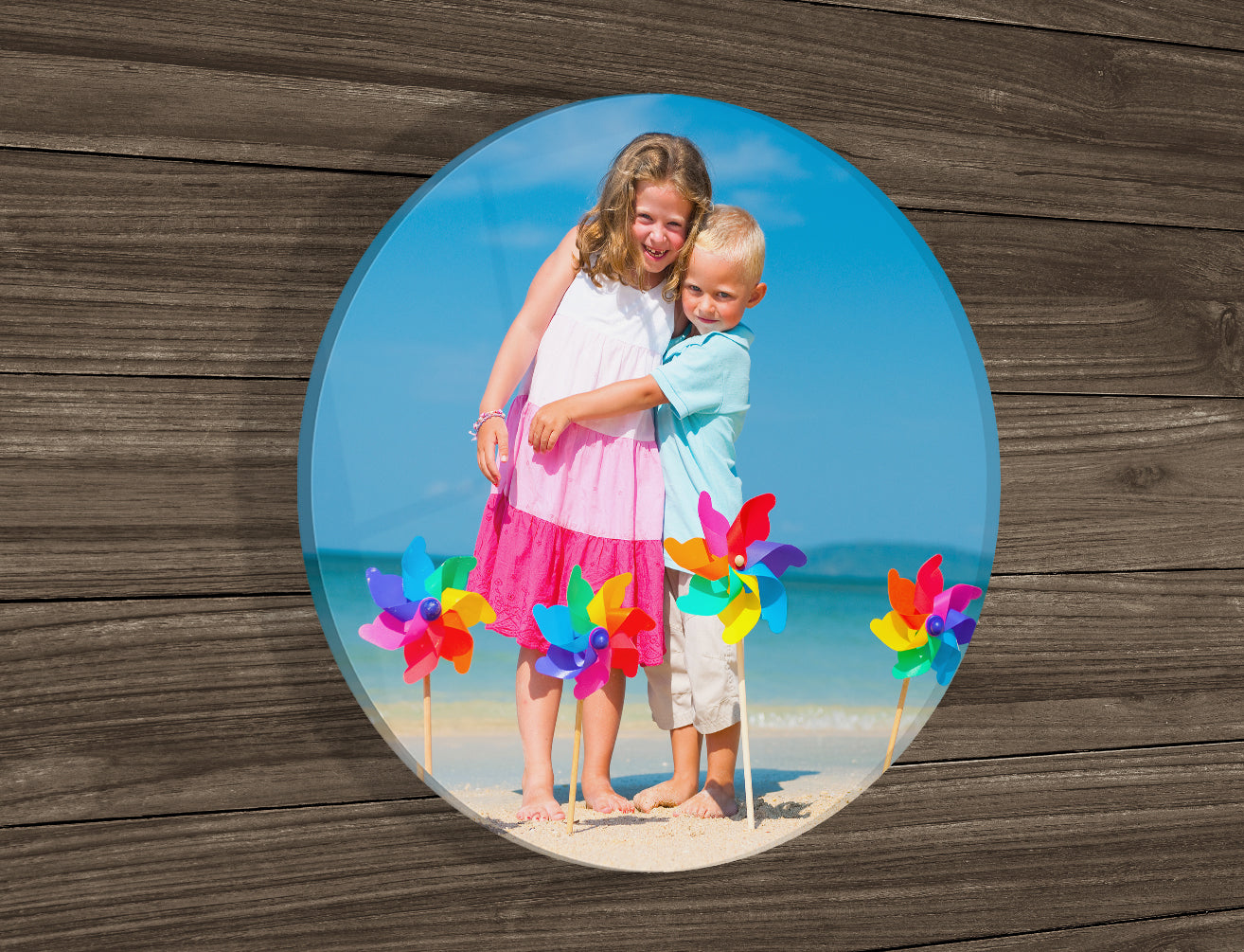 Round Acrylic Print personalised with photo