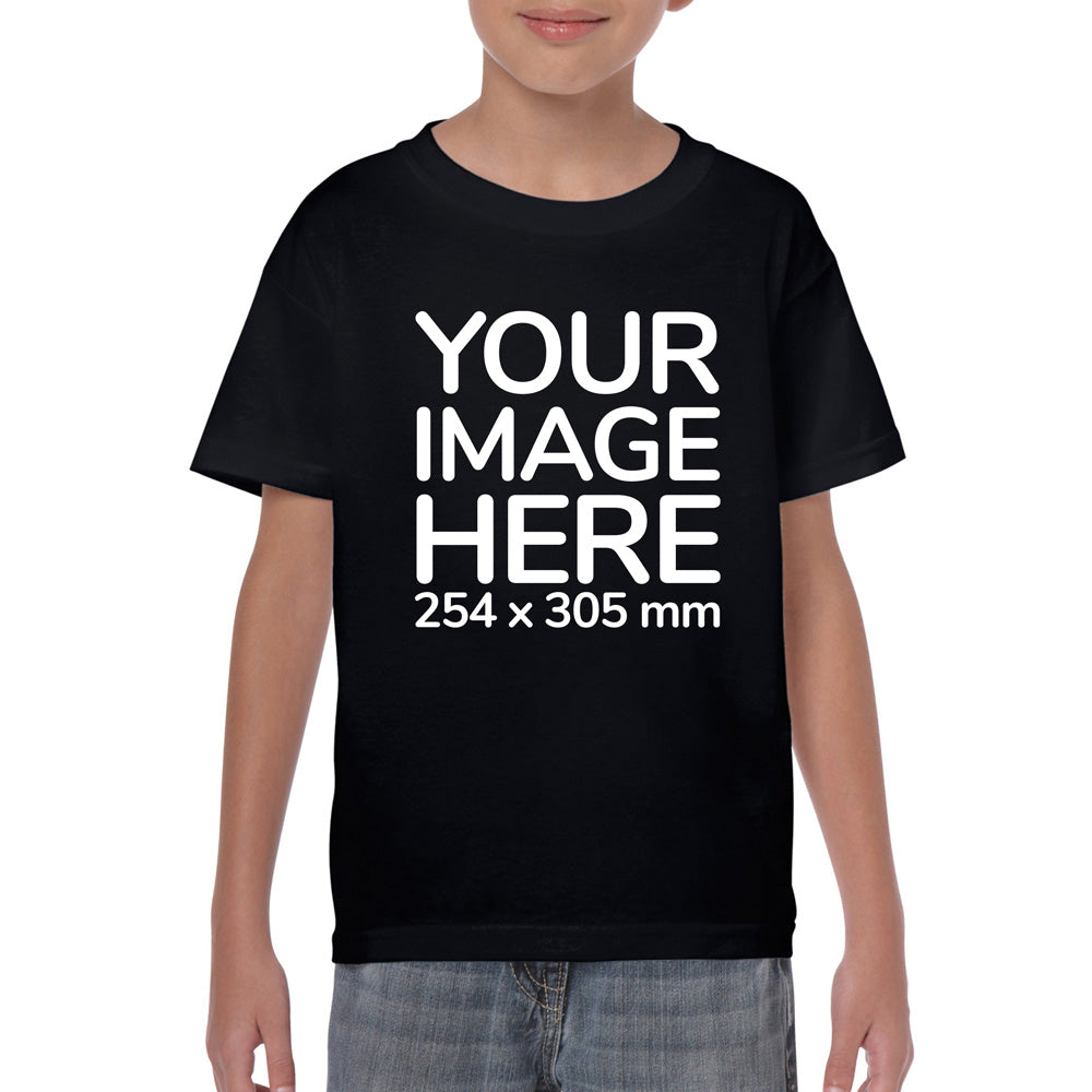 Black Kid's T-Shirt - customisable with photo on front