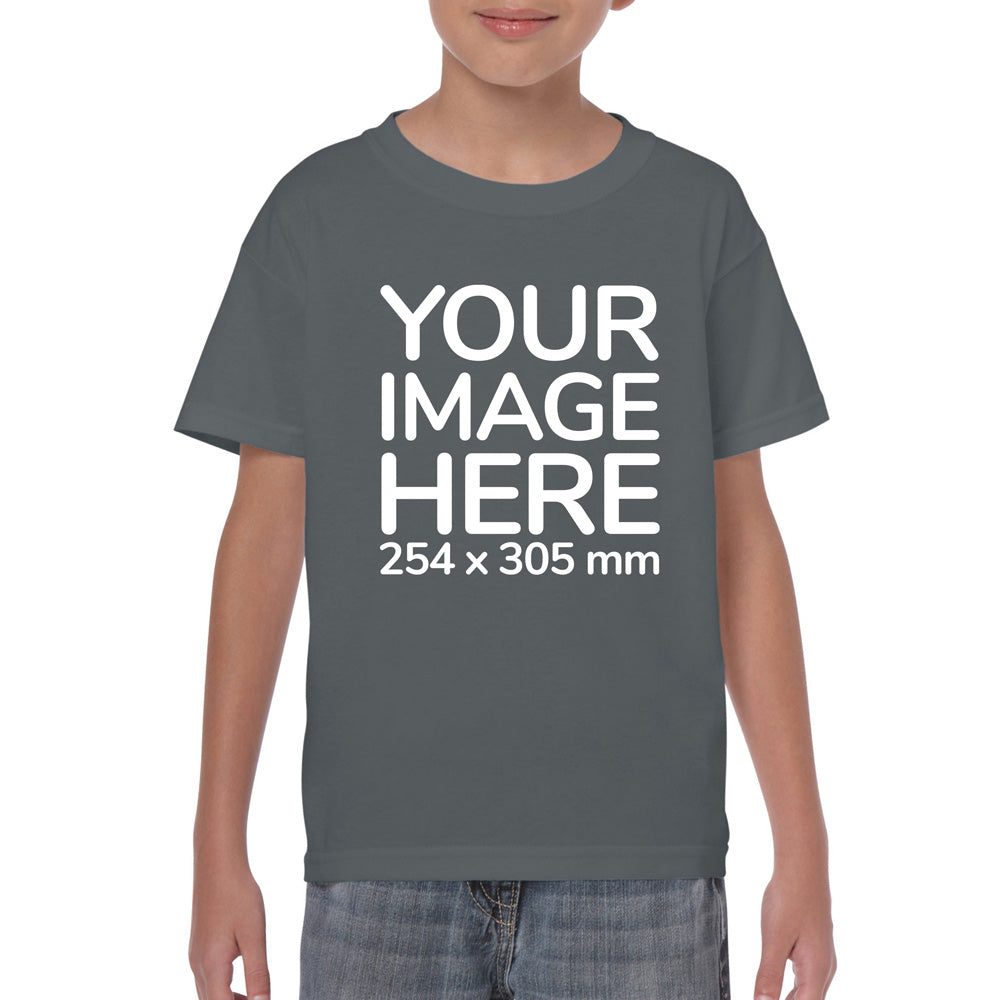 Gray Kid's T-Shirt - customisable with photo on front