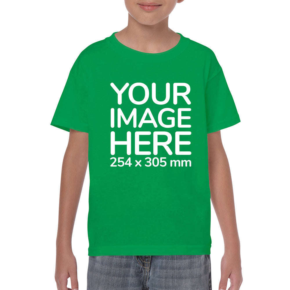 Green Kid's T-Shirt - customisable with photo on front