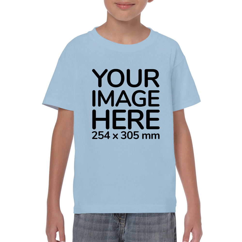 Light Blue Kid's T-Shirt - customisable with photo on front