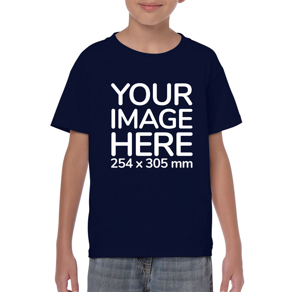 Navy Blue Kid's T-Shirt - customisable with photo on front