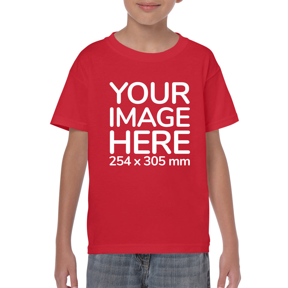 Red Kid's T-Shirt - customisable with image on front