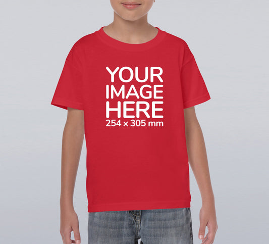 Red Kid's T-Shirt - customisable with photo on front