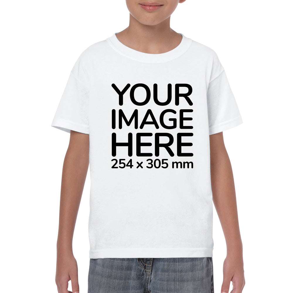 White Kid's T-Shirt - customisable with photo on front