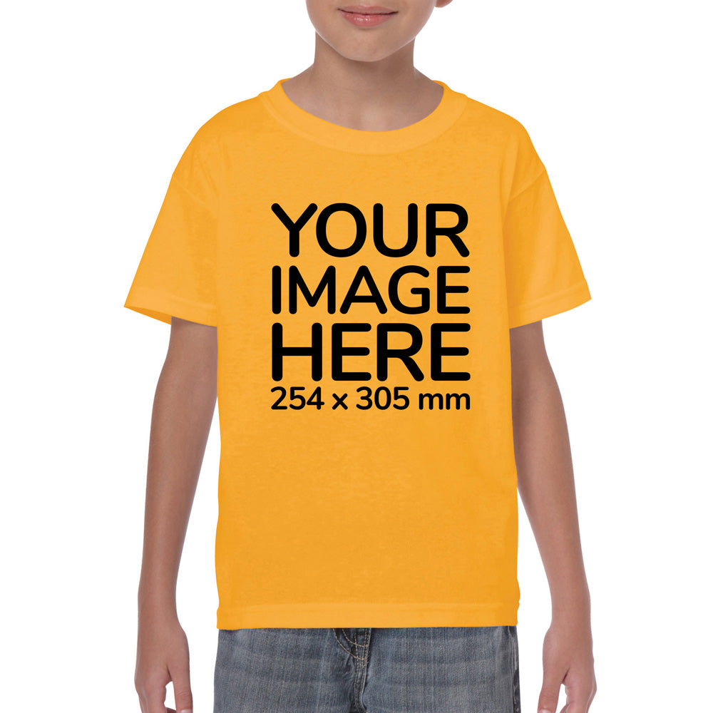 Yellow Kid's T-Shirt - customisable with photo on front