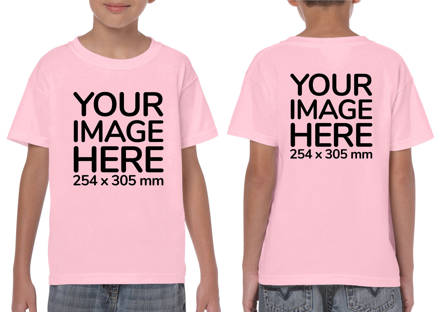 Pink Kid's T-Shirt - customisable with photo on front and back