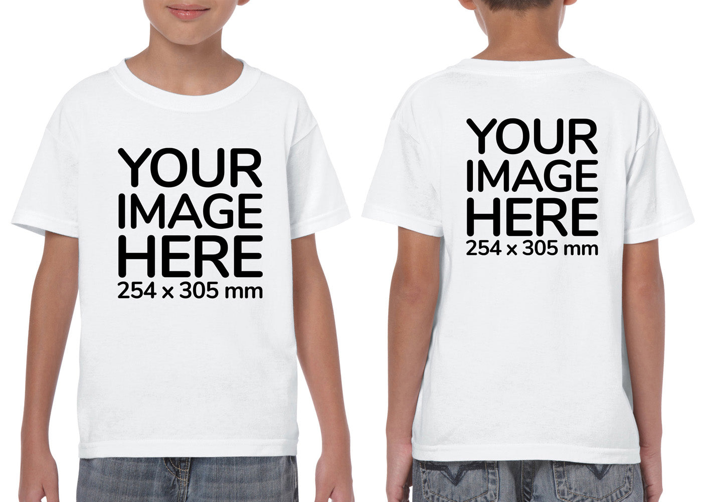 White Kid's T-Shirt - customisable with photo on front and back