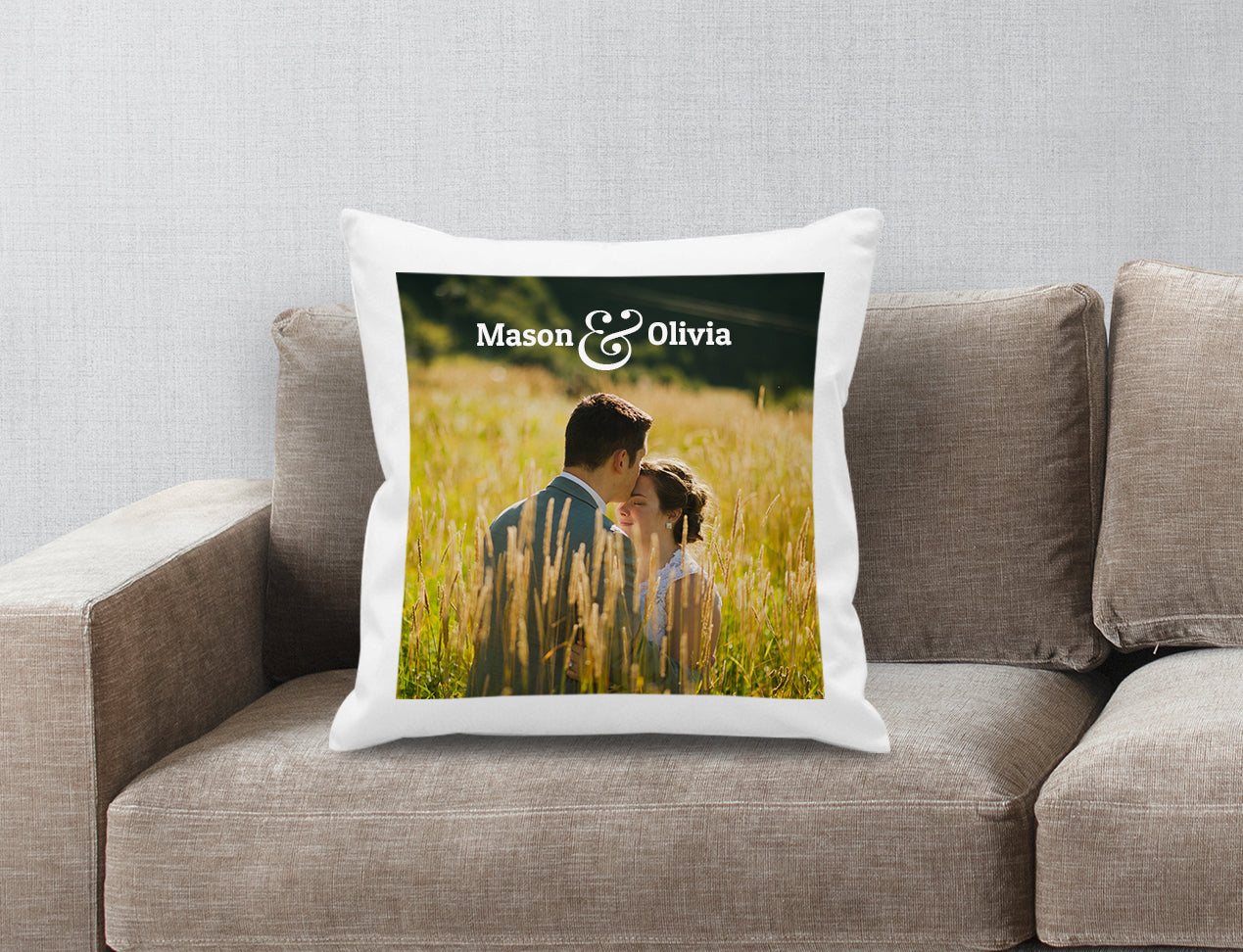Customised Cushion Cover with couple name and picture