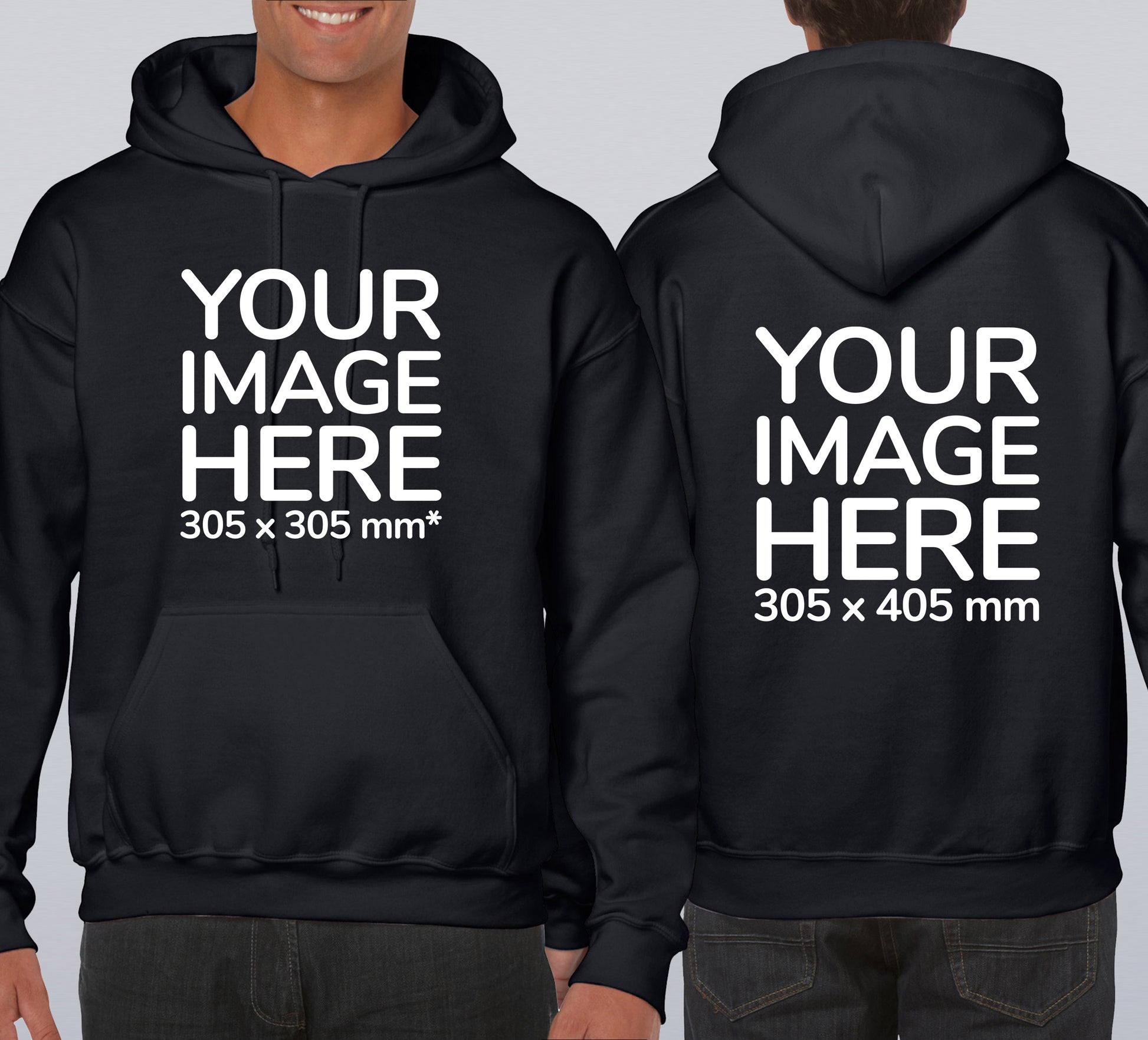 Black Hoodie customised with image on the front and back
