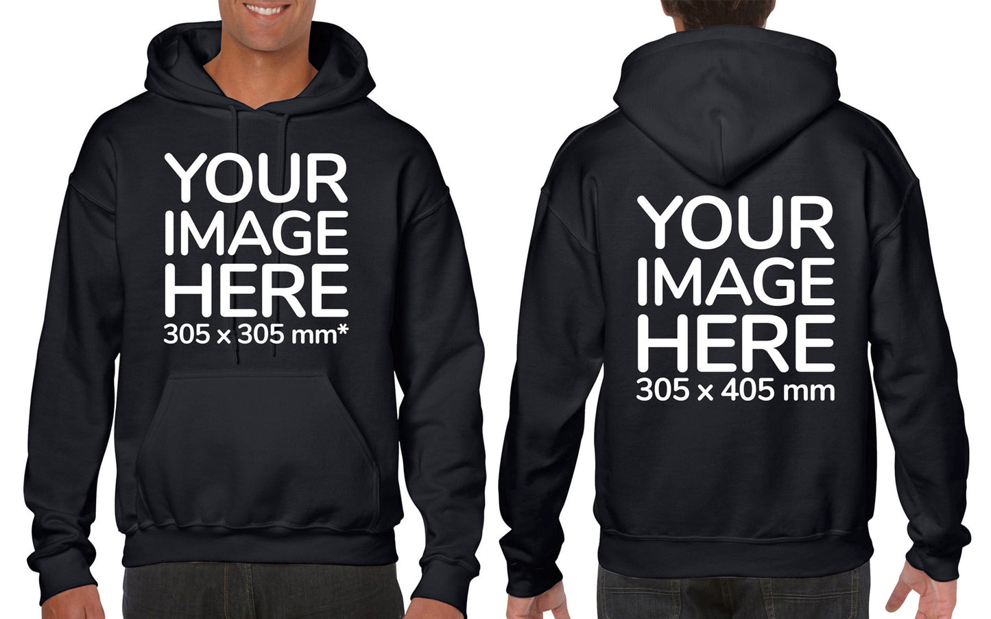 Dark Gray Hoodie customised with image on the front and back