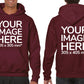 Burgundy Hoodie customised with image on the front and back