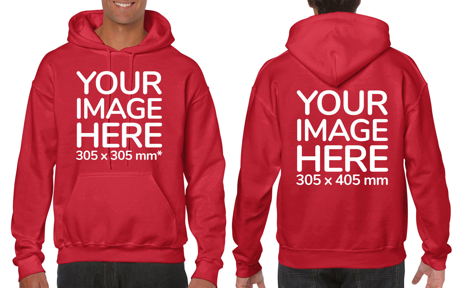 Red Hoodie customised with image on the front and back