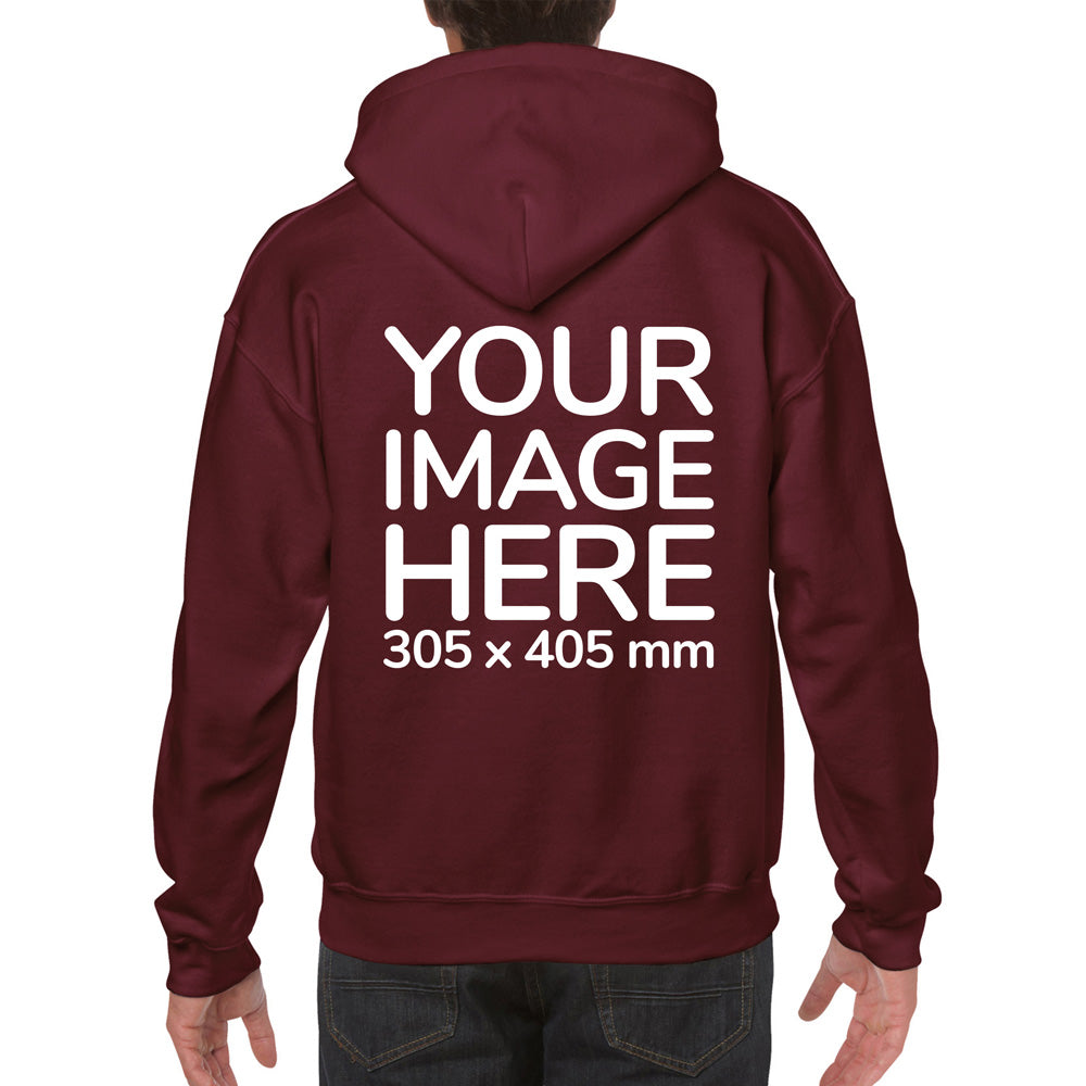 Maroon Personalised Hoodie customed with image on the back