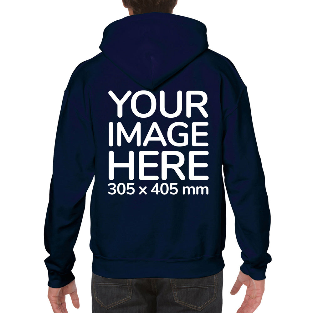 Navy Blue Hoodie personalised with image on the back