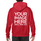 Red Hoodie customised with image on the back