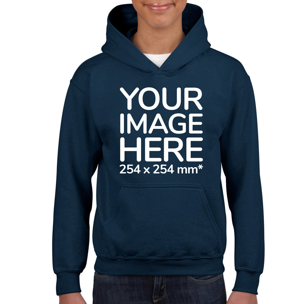 Dark Blue Kids Hoodies - customisable with image area on front