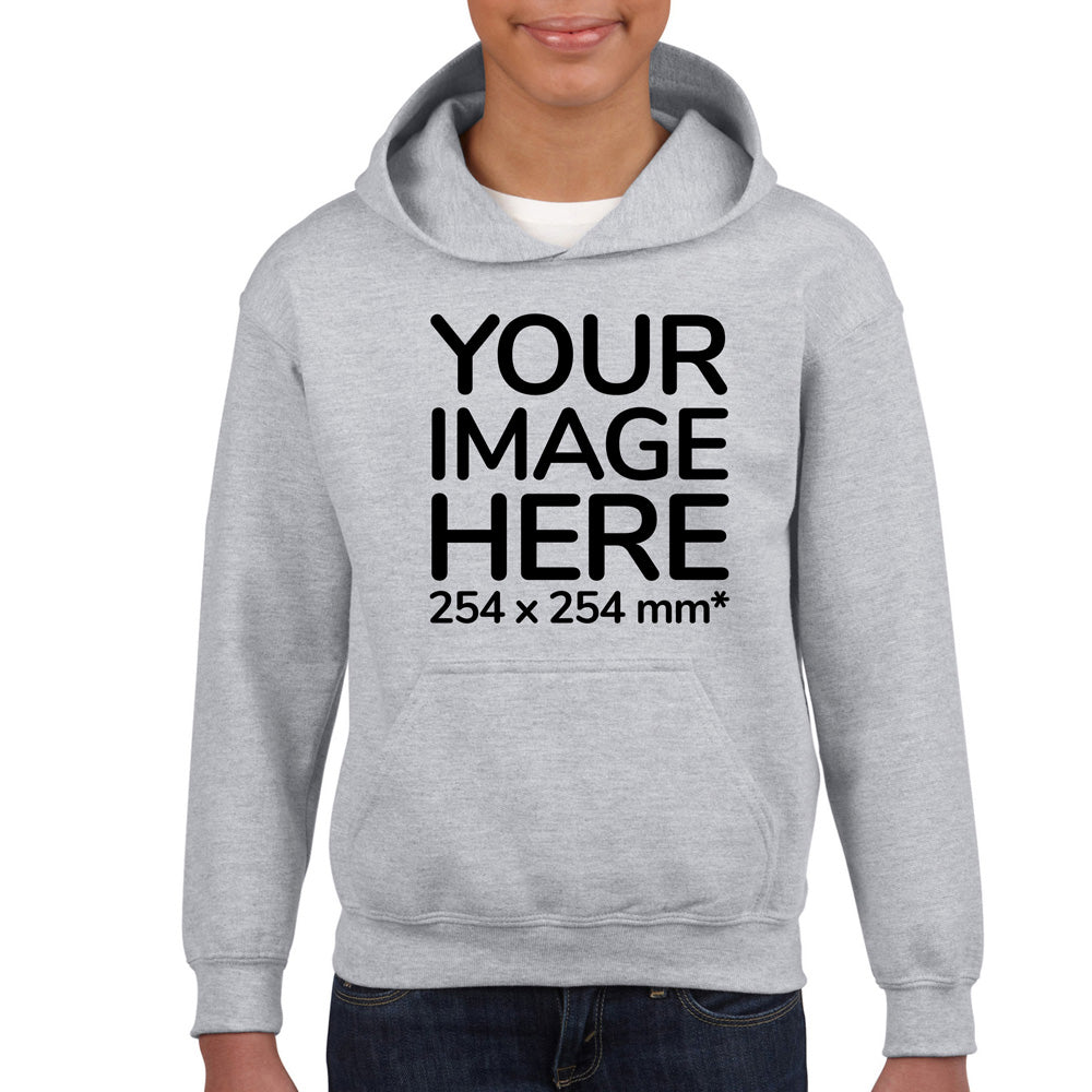 Light Gray Kids Hoodies - customisable with image area on front