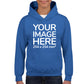 Light Blue Kids Hoodies - customisable with image area on front