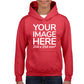 Red Kids Hoodies - customisable with image area on front