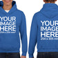 Light Blue Kids Hoodies - with image area on front and back