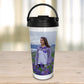 Tall Custom Travel Mug, personalised with Photo and closed with lid and handle to carry