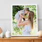 Framed Poster with Photo of women with kid in white frame standing on table