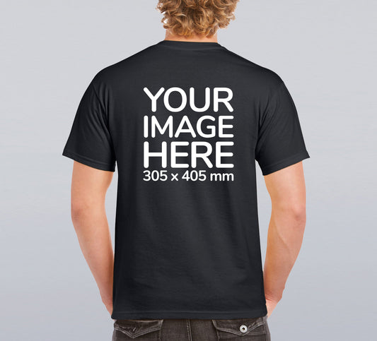 Black Men's T-Shirt - customised with image on back 