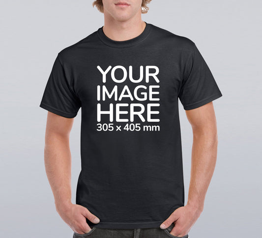 Black Men's T-Shirt - customised with image on front side