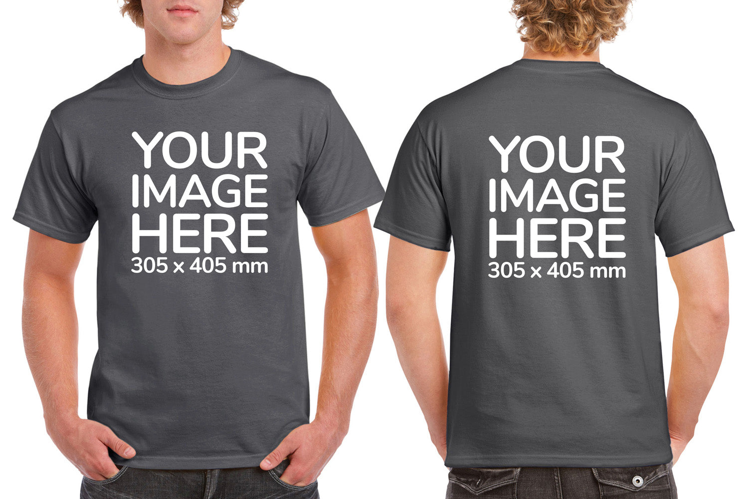 Gray Men's T-Shirt - customised with image on front and back