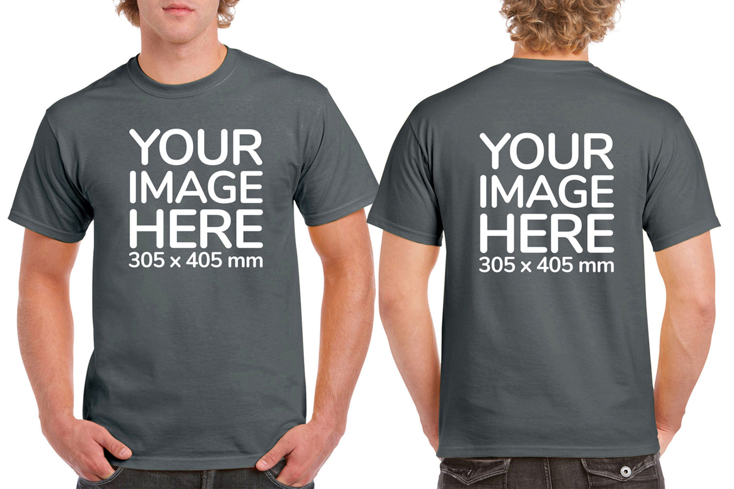 Gray Men's T-Shirt - customised with image on front and back