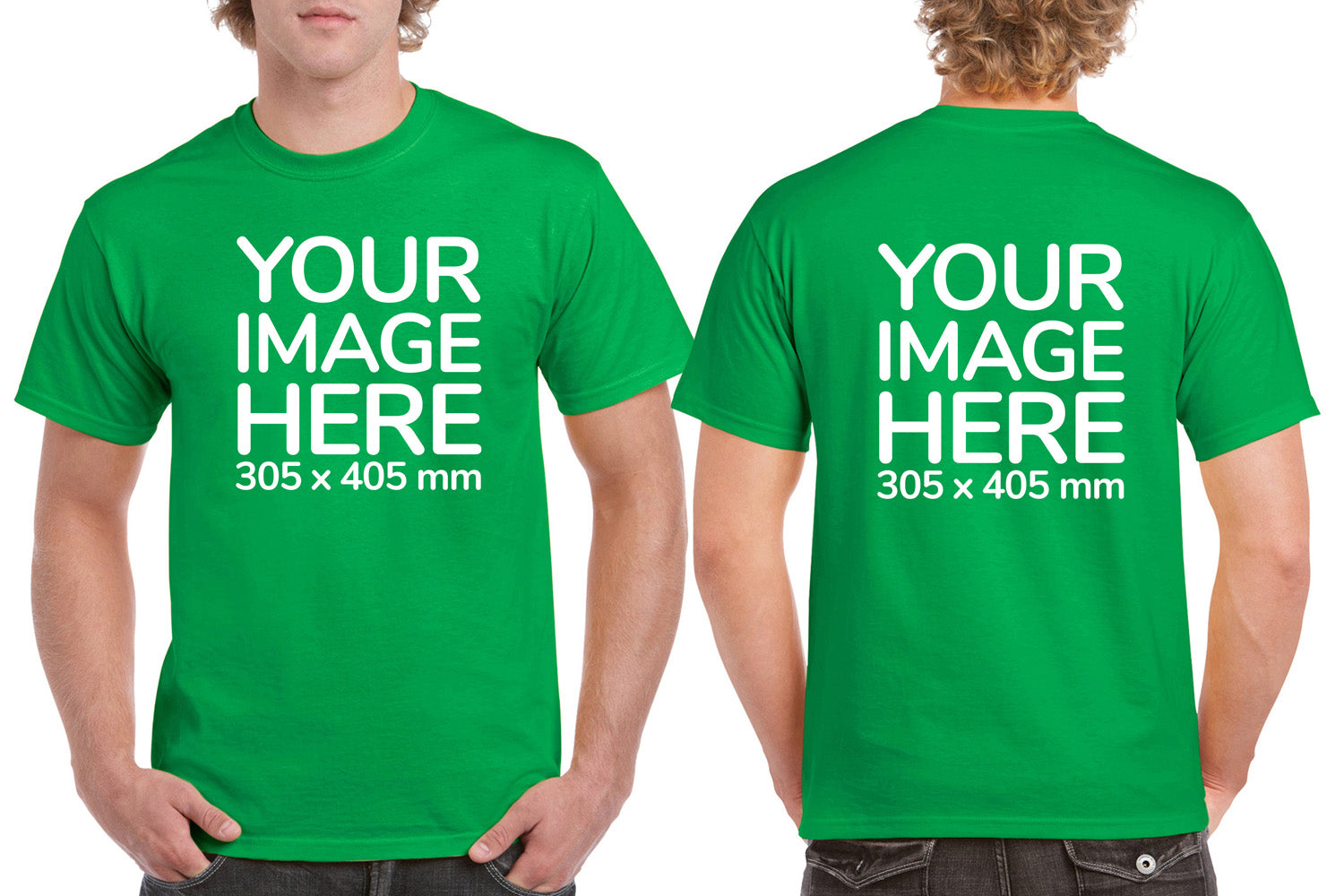 Green Men's T-Shirt - customised with image on front and back