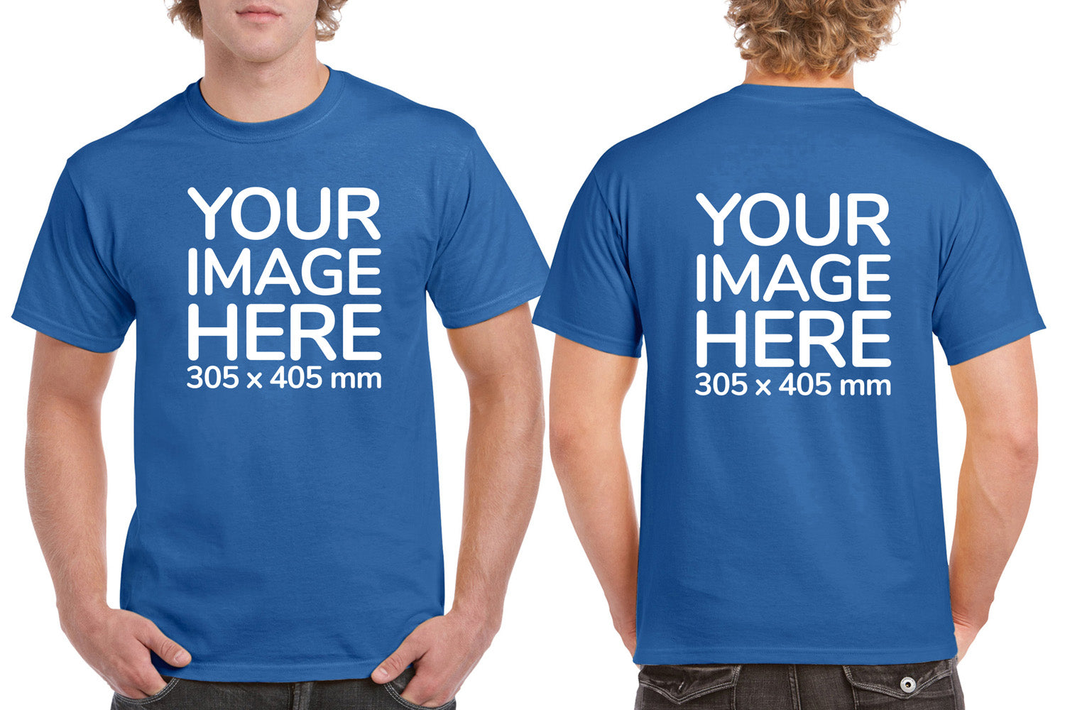Blue Men's T-Shirt - customised with image on front and back