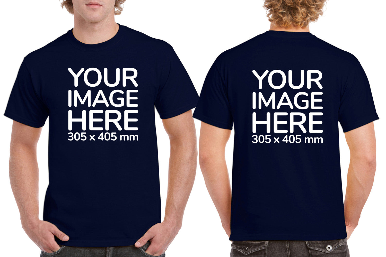 Navy Blue Men's T-Shirt - customised with image on front and back