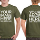Olive color Men's T-Shirt - customised with image on front and back