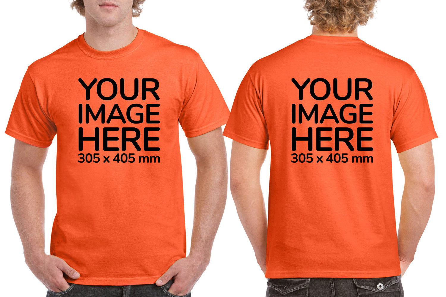 Orange Men's T-Shirt - customised with image on front and back