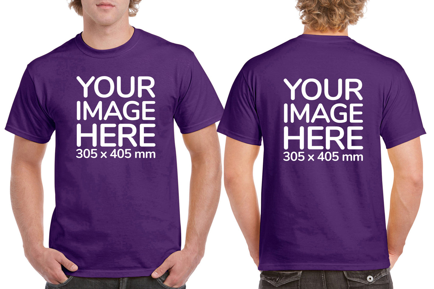 Purple Men's T-Shirt - customised with image on front and back
