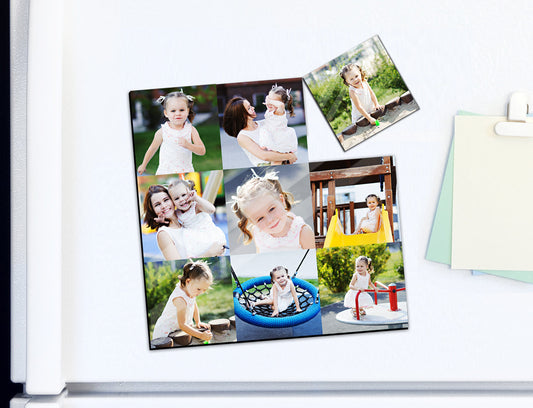 Mini Magnetic Tiles are Photo Magnet in 15xc15cm size that are cut into 9 individual pieces.