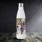 Personalised Water Bottles - customised with wedding photo is standing on a table.